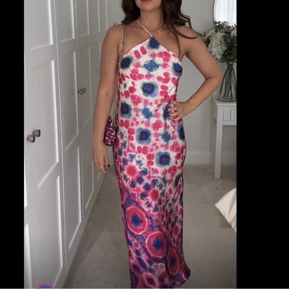 like new S ZARA Midi Halter Dress Tie Dye - Picture 8 of 16